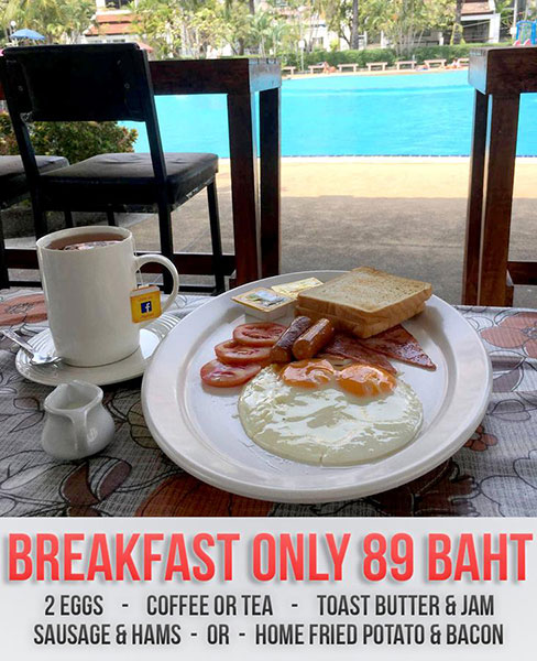 View Talay Apartment Holiday Pattaya Thailand breakfast